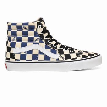 Damske Kotnikove Tenisky Vans Big Check Sk8-Hi Čierne/Námornícka Modrá VA72ZHQTK